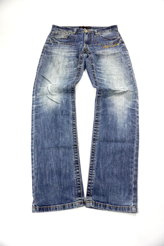 Oniarai japanese embroidery straight Pants