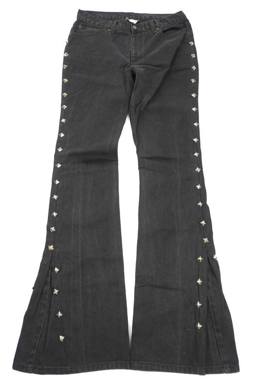 jeanology black flared pants