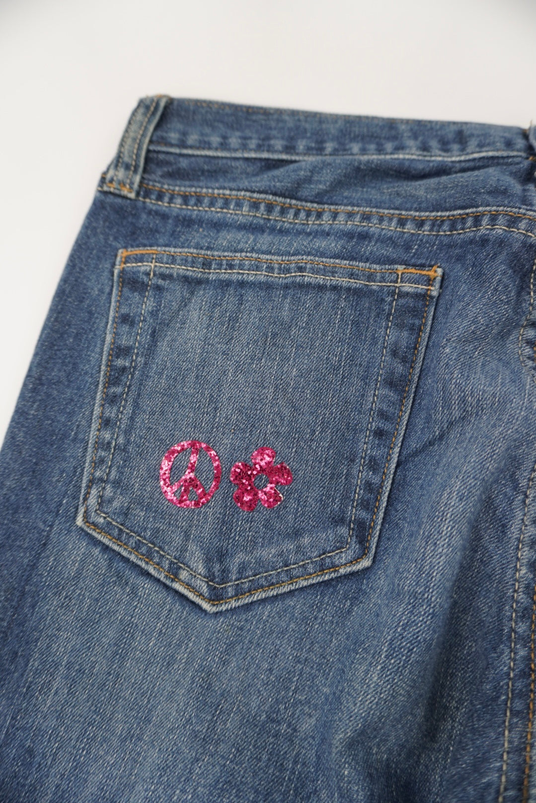 gap patched flared pants