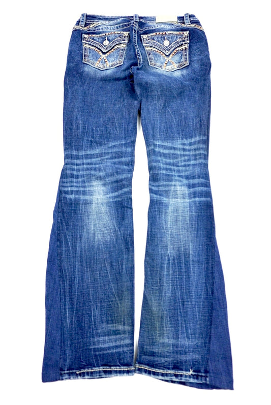 Miss Me reworked broke flared pants