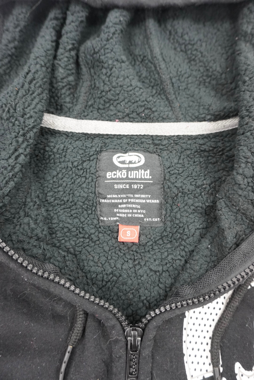 Ecko sherpa zip hoodie black