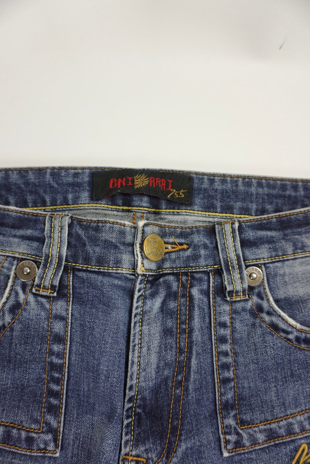 Oniarai japanese embroidery straight Pants