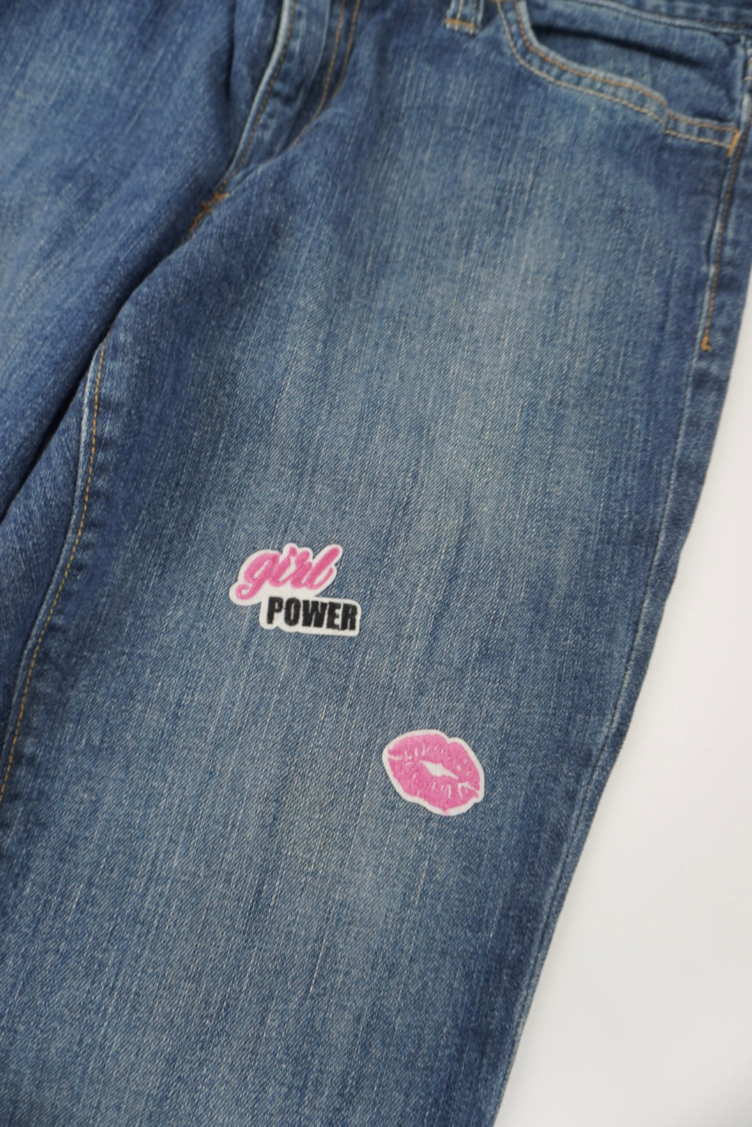 gap patched flared pants