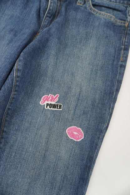 gap patched flared pants