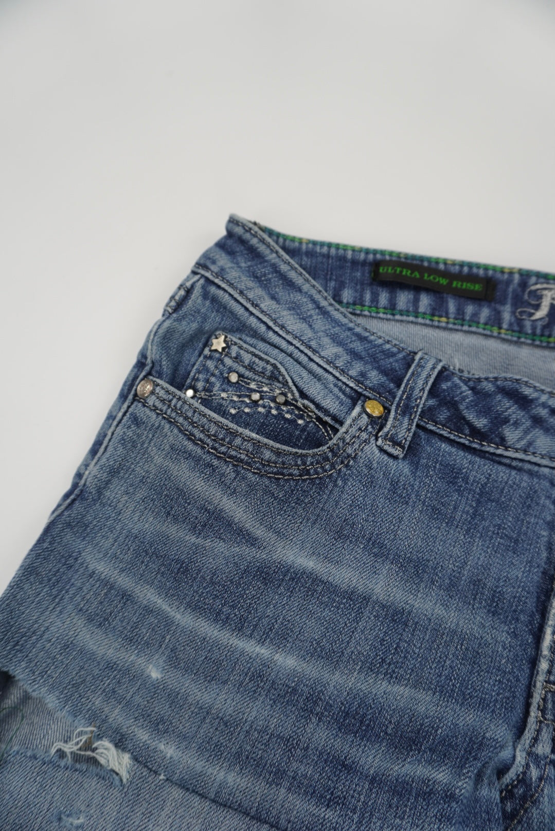 rock 47 wrangler ultra low rise flared pants