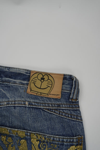 doraemon jeans straight Pants