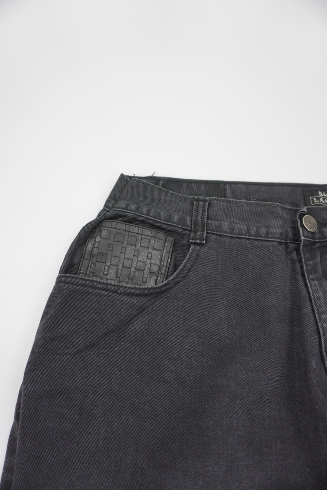 Black Lacquer Baggy Pants