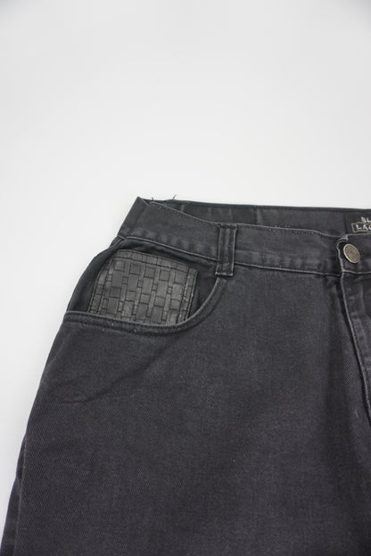 Black Lacquer Baggy Pants