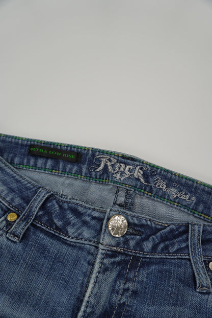 rock 47 wrangler ultra low rise flared pants