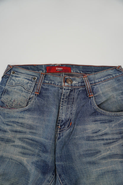 evisu straight pants