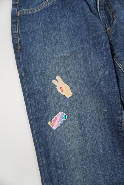 gap patched flared pants