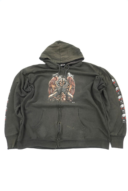 wild graphic zip hoodie