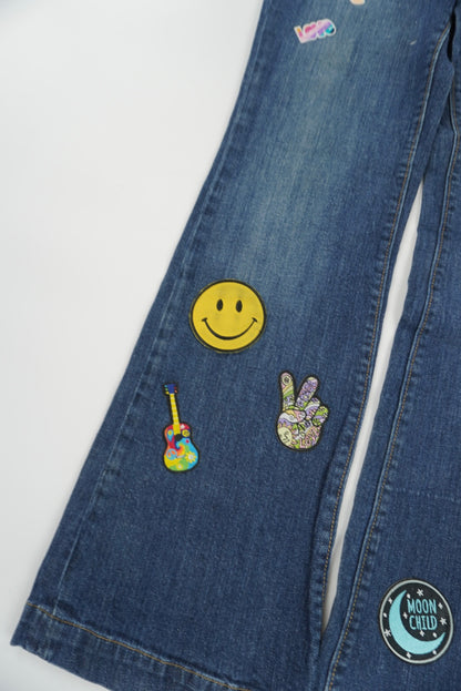 gap patched flared pants