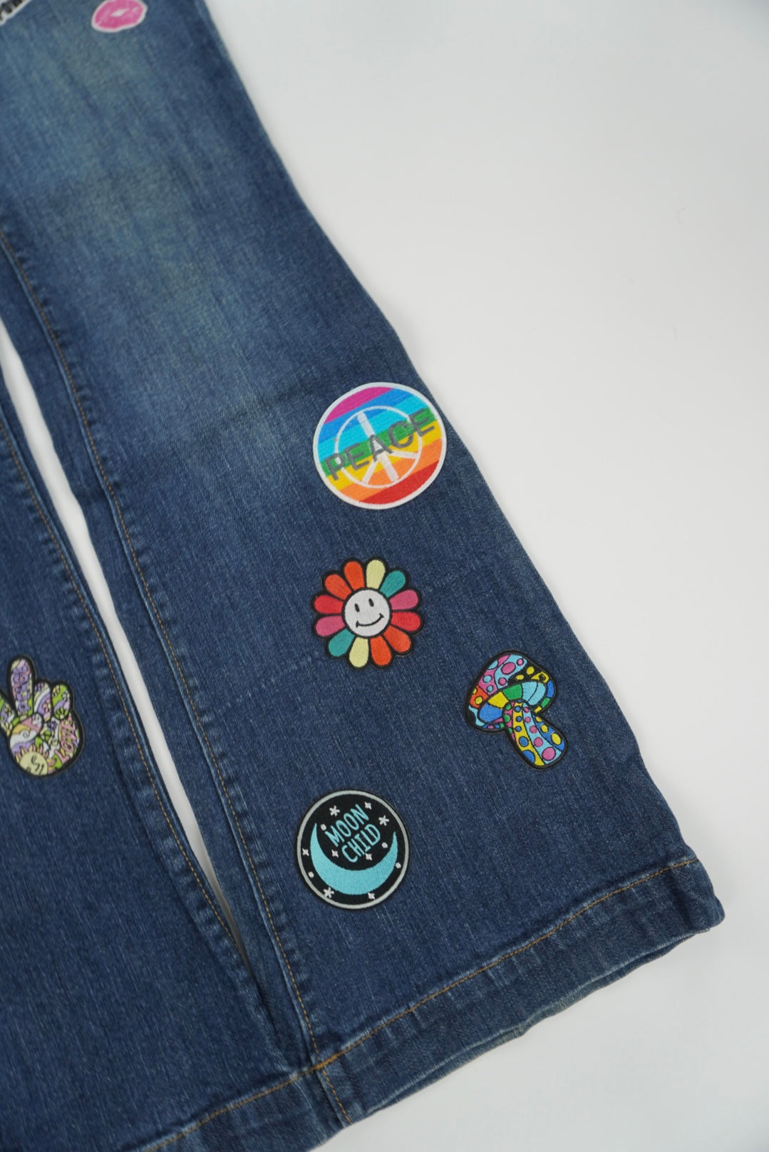 gap patched flared pants