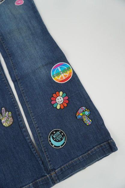 gap patched flared pants