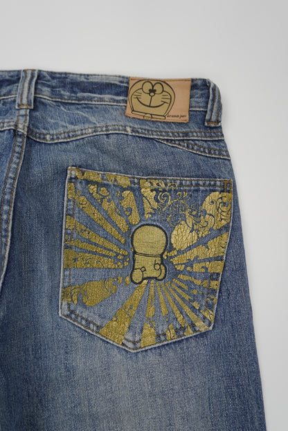 doraemon jeans straight Pants