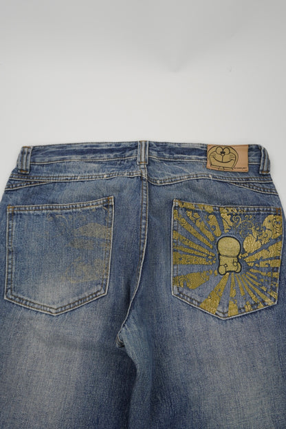 doraemon jeans straight Pants