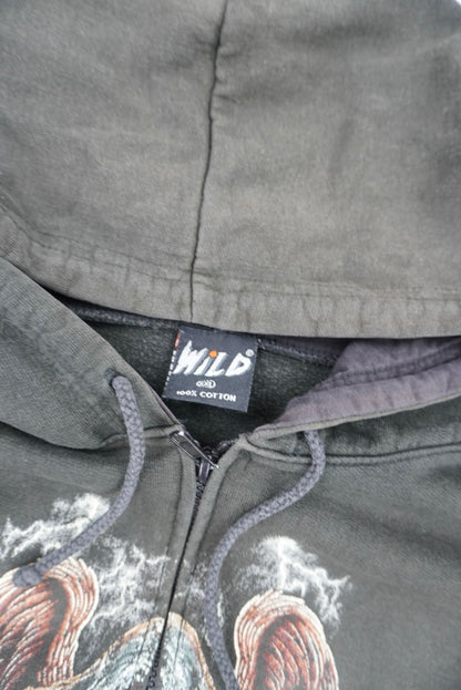 wild graphic zip hoodie