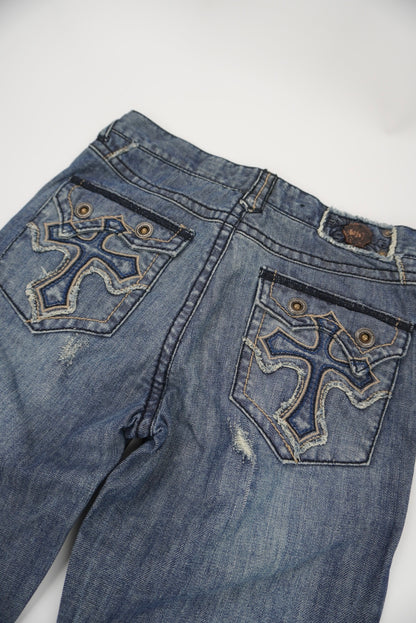 Indigo star flared Pants