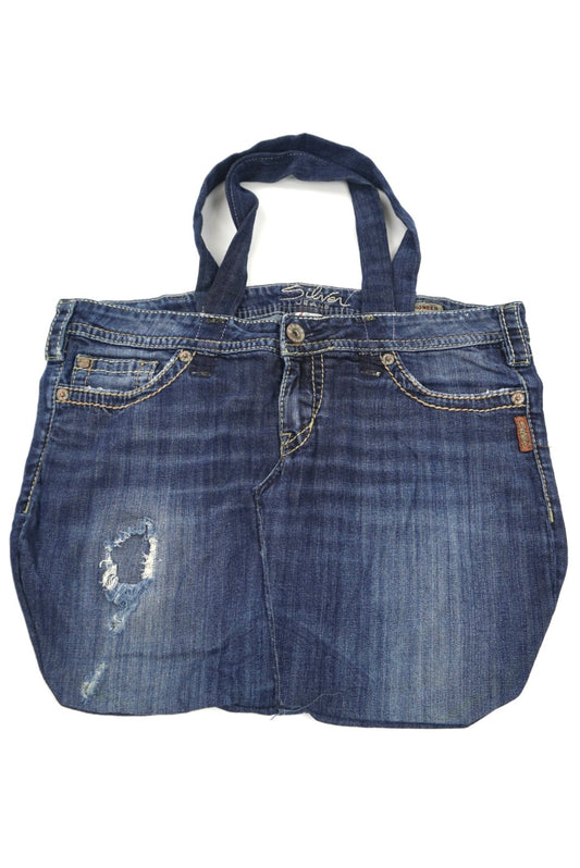 silver reworked bag