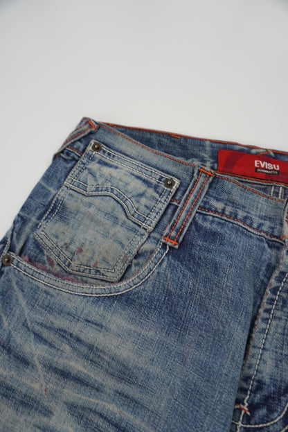 evisu straight pants