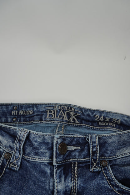 Buckle black bootcut pants