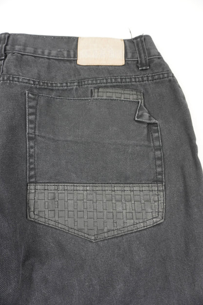 Black Lacquer Baggy Pants