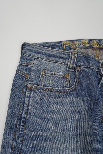doraemon jeans straight Pants