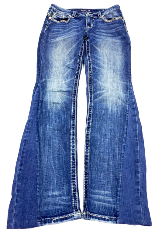 Miss Me reworked broke flared pants