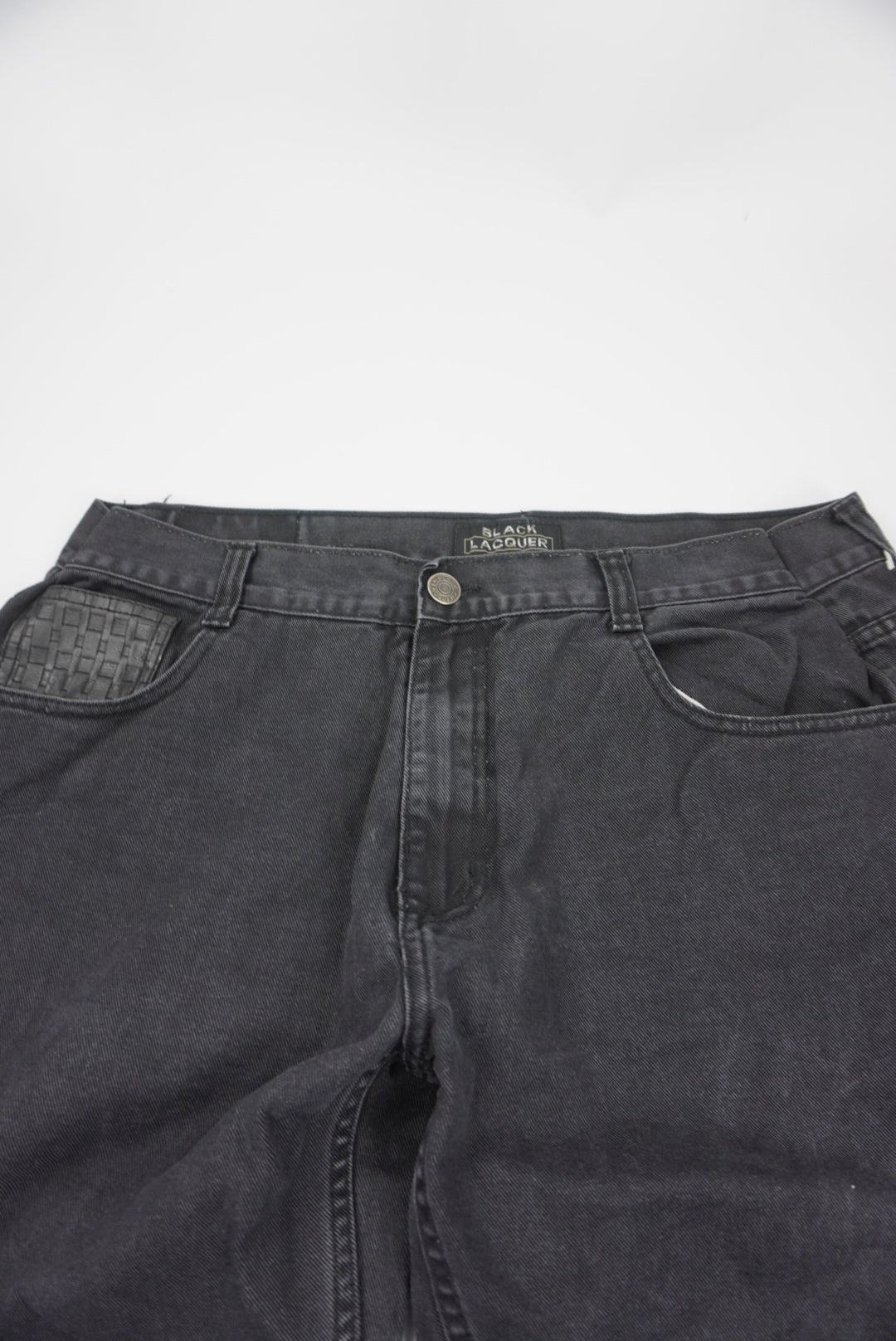 Black Lacquer Baggy Pants