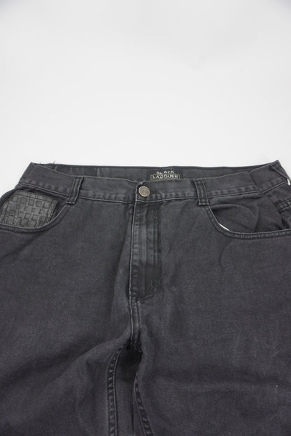 Black Lacquer Baggy Pants