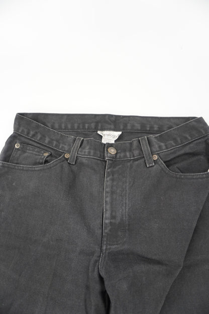 jeanology black flared pants