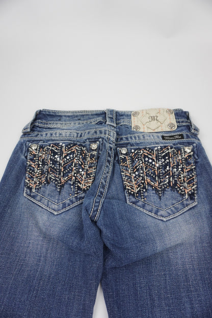 Miss Me reworked flared pants