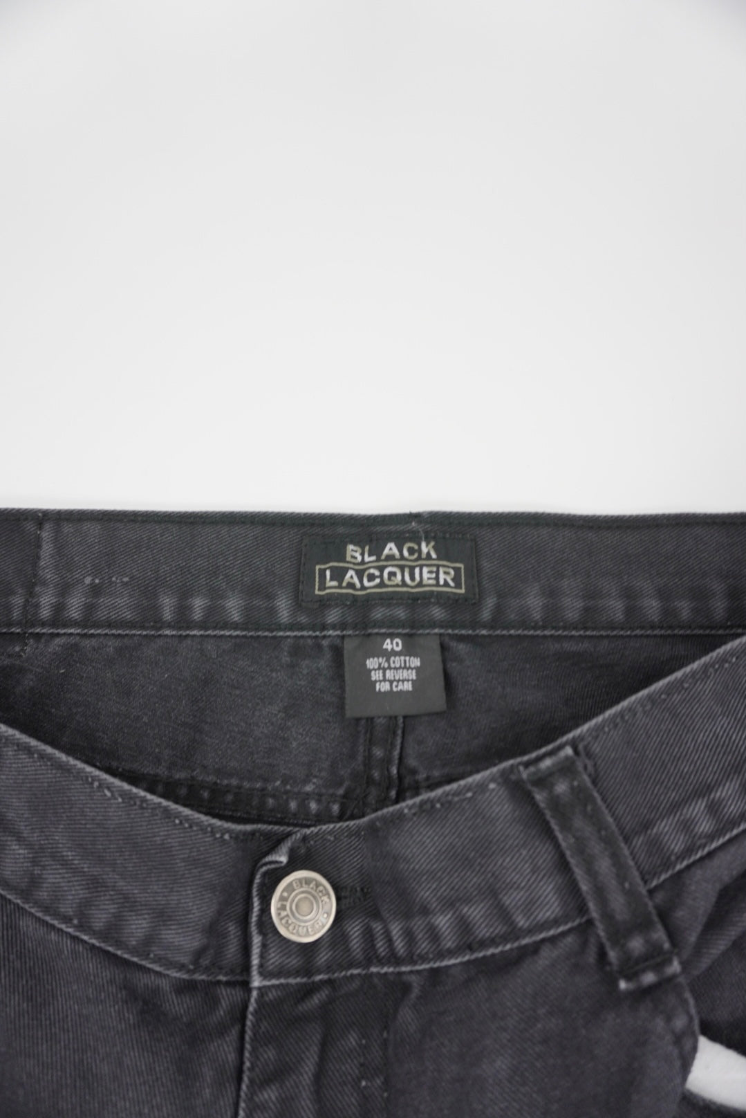 Black Lacquer Baggy Pants