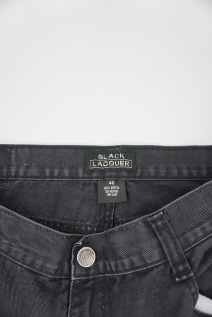 Black Lacquer Baggy Pants