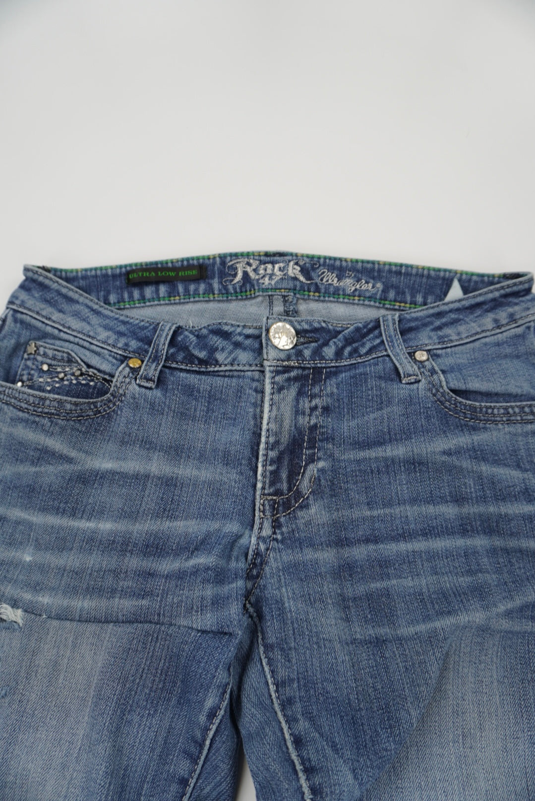 rock 47 wrangler ultra low rise flared pants